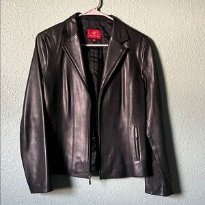 Cole Haan Black Leather Jacket for Men